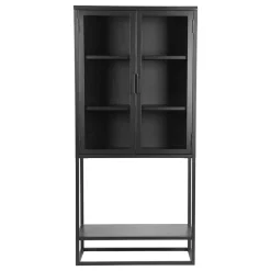 Wohnen Vitrinen<Industrial Metallvitrine in Schwarz lackiert - Endja