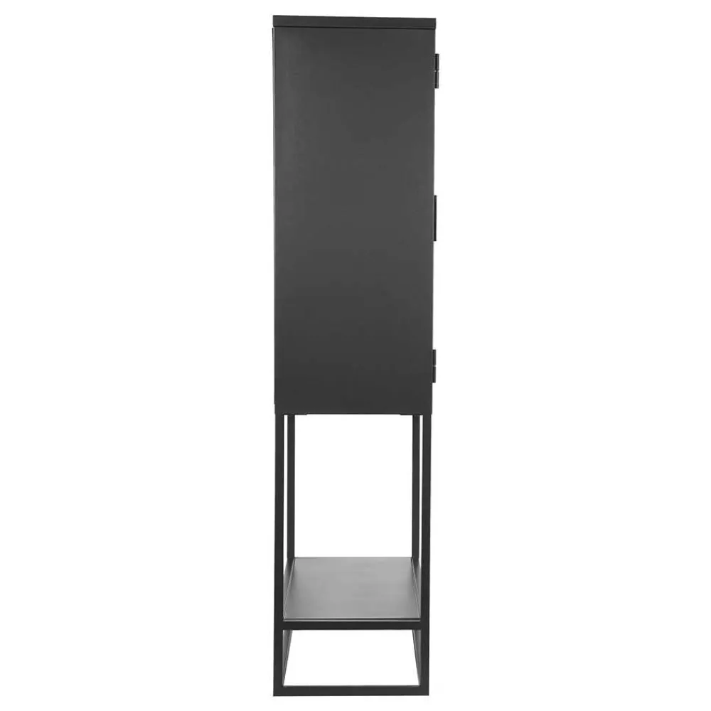 Wohnen Vitrinen<Industrial Metallvitrine in Schwarz lackiert - Endja