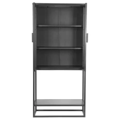 Wohnen Vitrinen<Industrial Metallvitrine in Schwarz lackiert - Endja