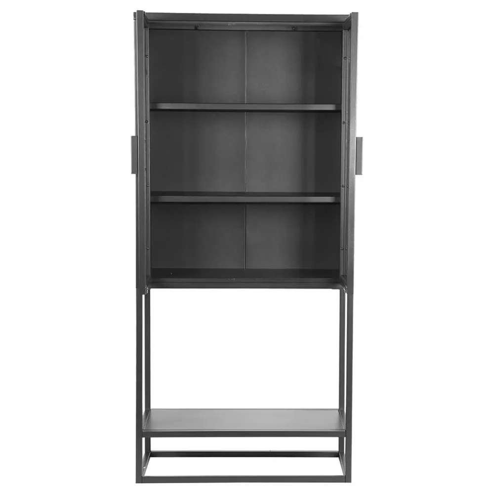 Wohnen Vitrinen<Industrial Metallvitrine in Schwarz lackiert - Endja