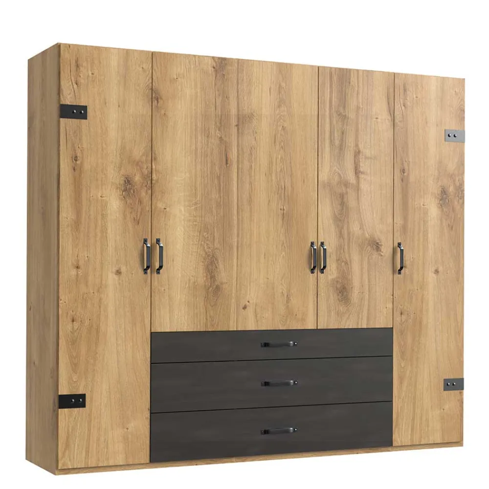 Wohnen Kleiderschränke|Schränke<Industrial Schlafzimmerschrank mit fünf Türen - Bram