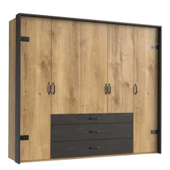 Wohnen Kleiderschränke|Schränke<Industrial Schlafzimmerschrank mit fünf Türen - Bram