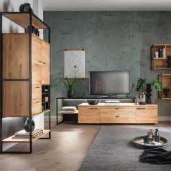 Wohnen Vitrinen<Industrial Schrank aus Wildeiche Massivholz - Manarola