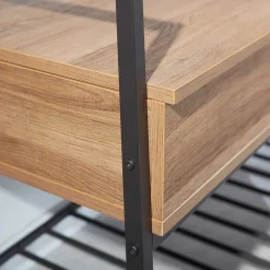 Wohnen Sitzbank<Industrial Schuhbank in Wildeiche Optik - Vedrico