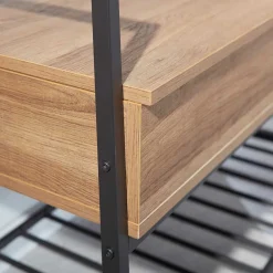 Wohnen Sitzbank<Industrial Schuhbank in Wildeiche Optik - Vedrico