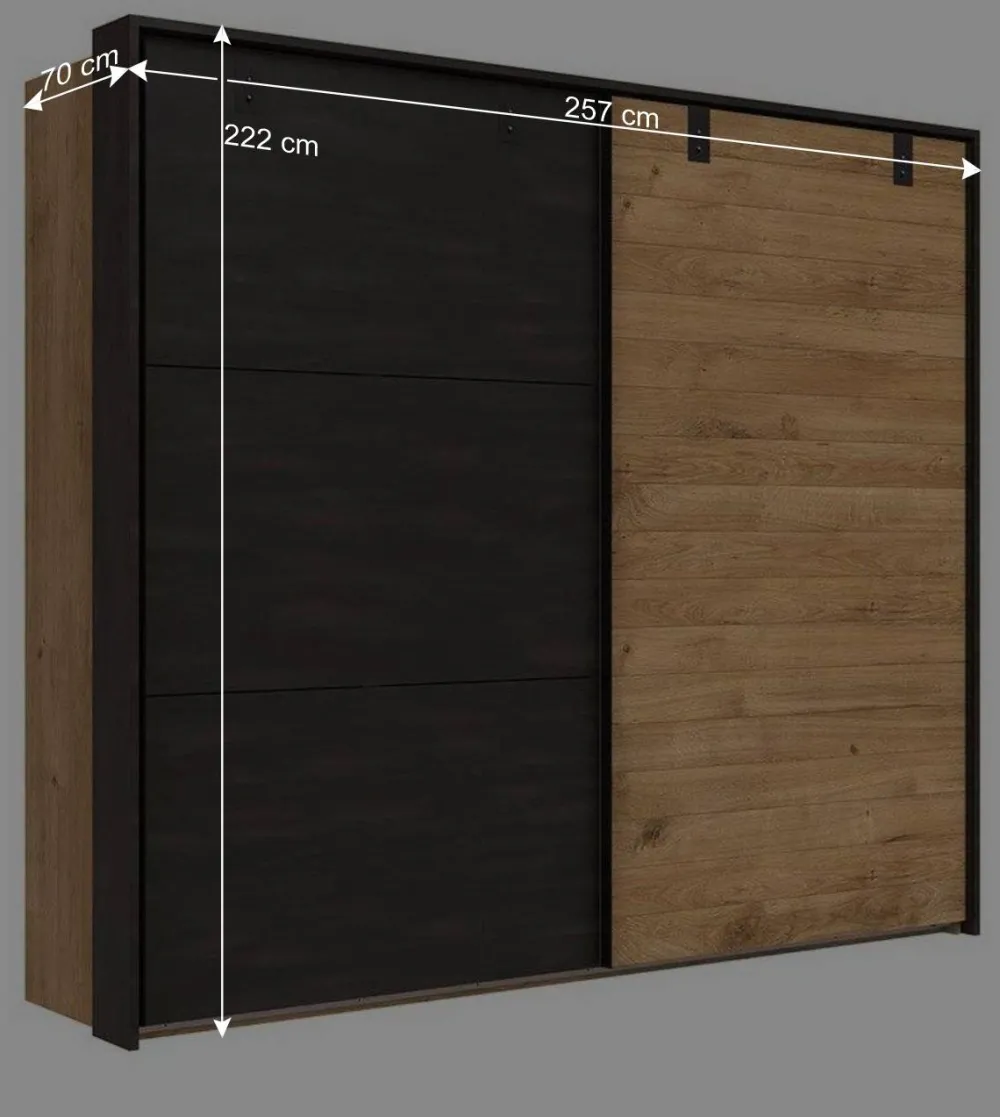 Wohnen Kleiderschränke|Schränke<Industrial Schwebetürenschrank 2-türig - Bram
