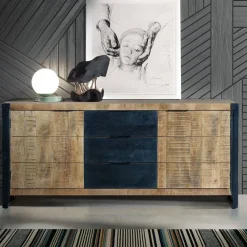 Wohnen Sideboards<Industrial Sideboard aus Mangoholz mit Metall - Lakumara