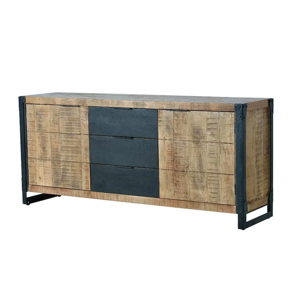 Wohnen Sideboards<Industrial Sideboard aus Mangoholz mit Metall - Lakumara
