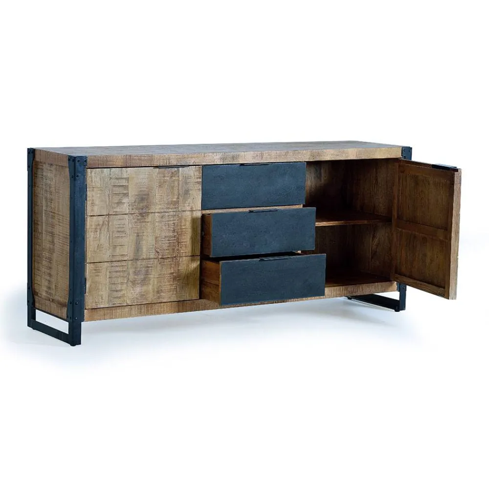 Wohnen Sideboards<Industrial Sideboard aus Mangoholz mit Metall - Lakumara
