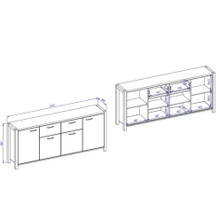 Wohnen Sideboards<Industrial Sideboard in 213x91x41 cm - Zavorra