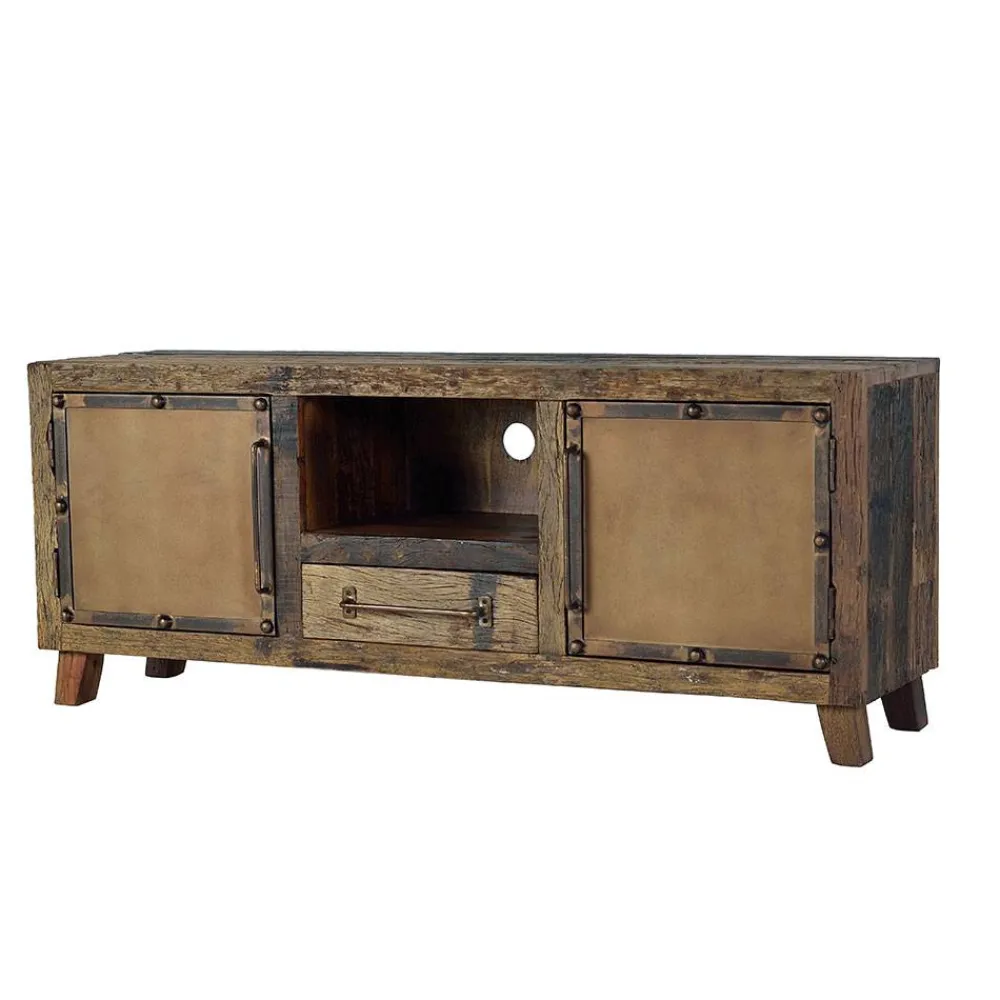 Wohnen Tv & Hifi-Möbel|Lowboards<Industrial TV Kommode aus Altholz und Metall - Stock