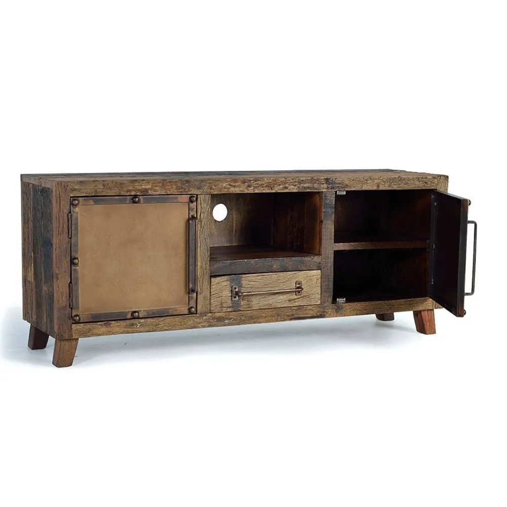 Wohnen Tv & Hifi-Möbel|Lowboards<Industrial TV Kommode aus Altholz und Metall - Stock