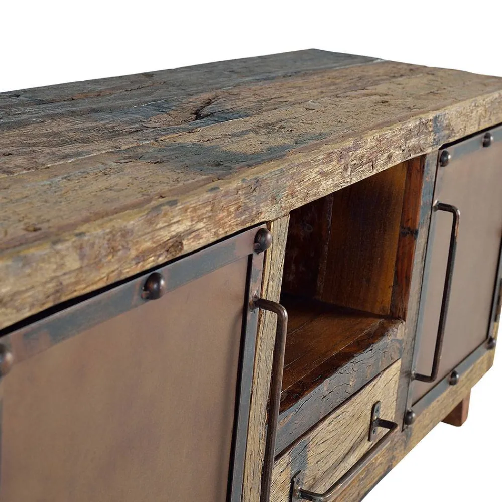 Wohnen Tv & Hifi-Möbel|Lowboards<Industrial TV Kommode aus Altholz und Metall - Stock