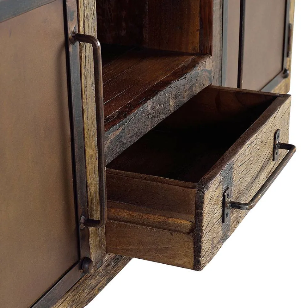 Wohnen Tv & Hifi-Möbel|Lowboards<Industrial TV Kommode aus Altholz und Metall - Stock