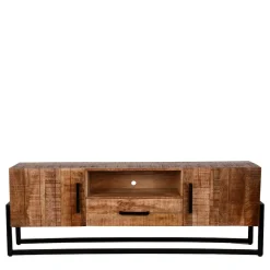 Wohnen Tv & Hifi-Möbel|Lowboards<Industrial TV Lowboard aus Mangobaum - Schanow