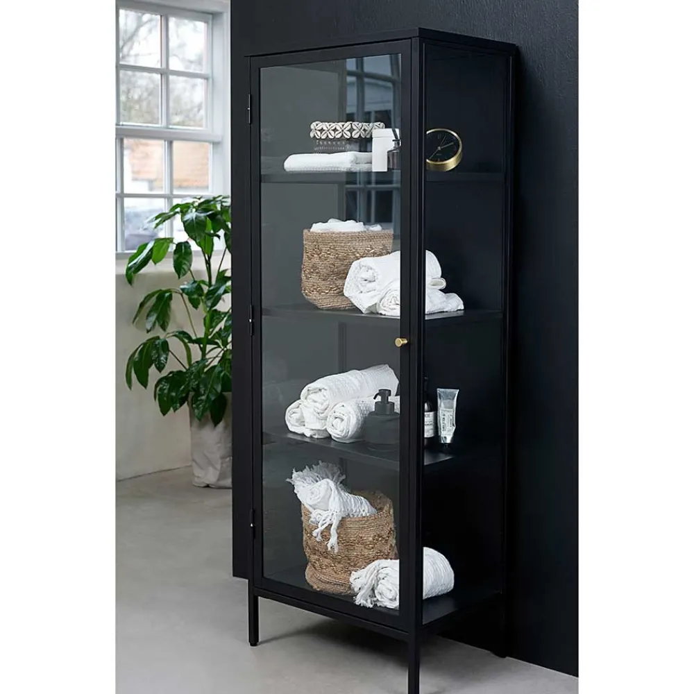Wohnen Vitrinen<Industrial Vitrine aus Metall in Schwarz - Sitra