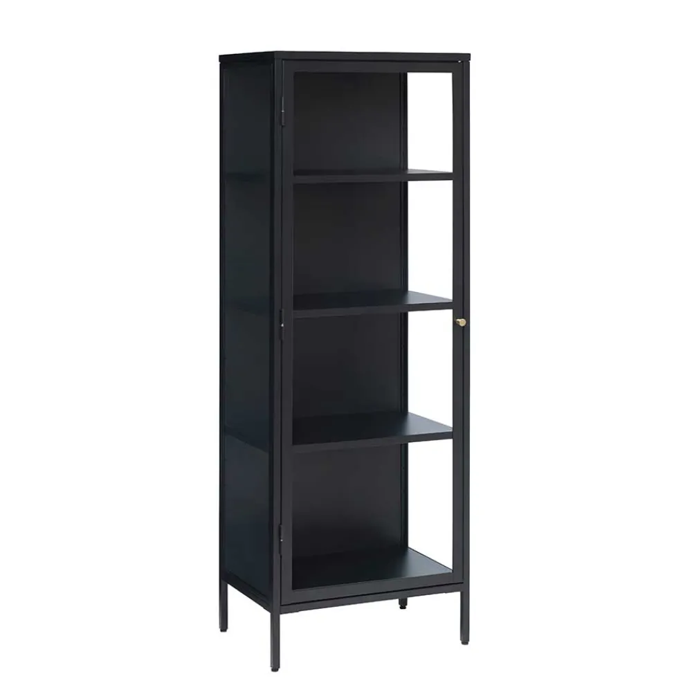 Wohnen Vitrinen<Industrial Vitrine aus Metall in Schwarz - Sitra