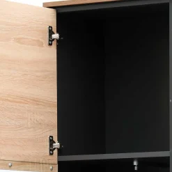 Wohnen Vitrinen<Industrial Vitrinenschrank in Eiche Dunkel Dekor - Xindus
