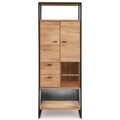 Wohnen Vitrinen<Industrial Wohnzimmerschrank aus Wildeiche Massivholz - Manarola