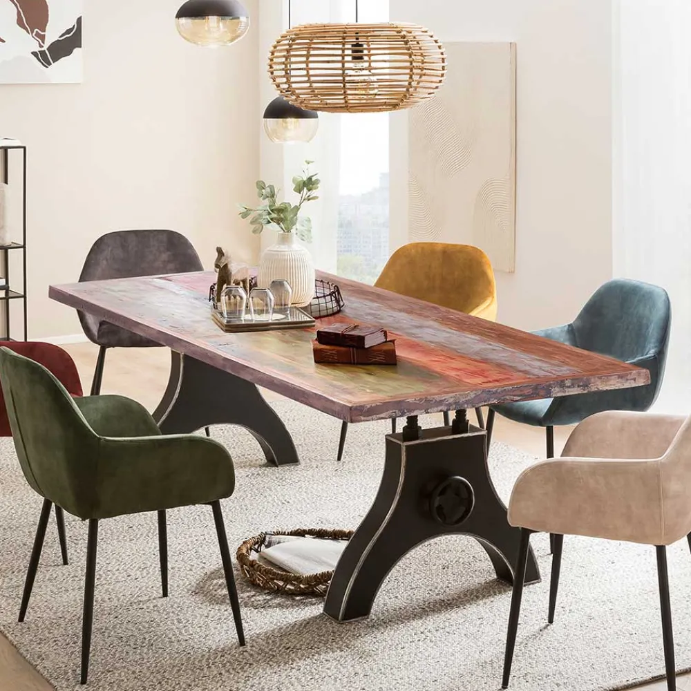 Wohnen Tische<Industrialtisch mit Shabby Chic Altholz - Mutano