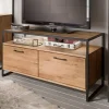 Wohnen Tv & Hifi-Möbel|Lowboards<Industrial-TV-Board aus Wildeiche Massivholz - Ingbo