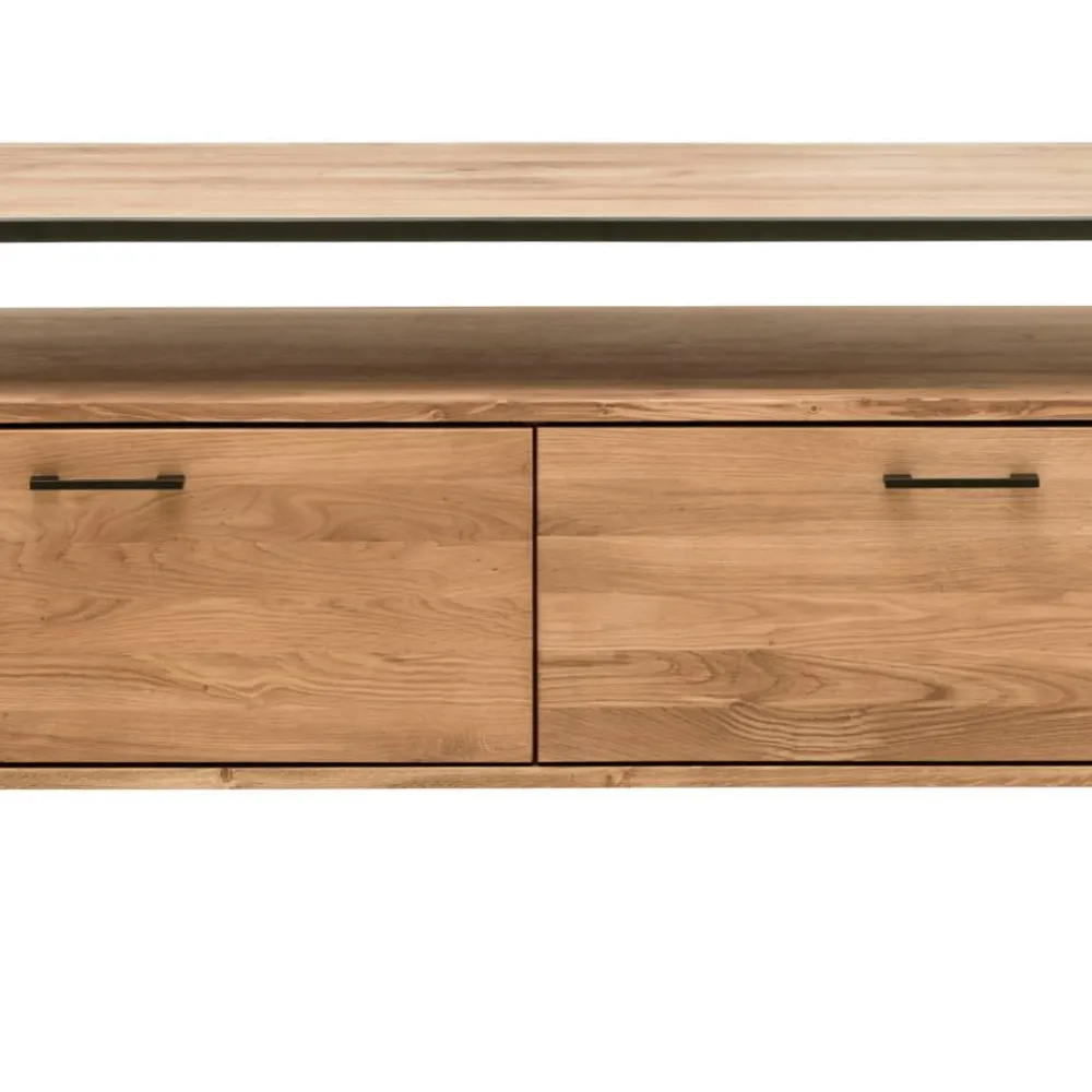 Wohnen Tv & Hifi-Möbel|Lowboards<Industrial-TV-Board aus Wildeiche Massivholz - Ingbo