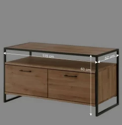 Wohnen Tv & Hifi-Möbel|Lowboards<Industrial-TV-Board aus Wildeiche Massivholz - Ingbo