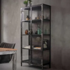 Wohnen Vitrinen<Industrie Design Vitrine mit Doppeltür - Barbarino