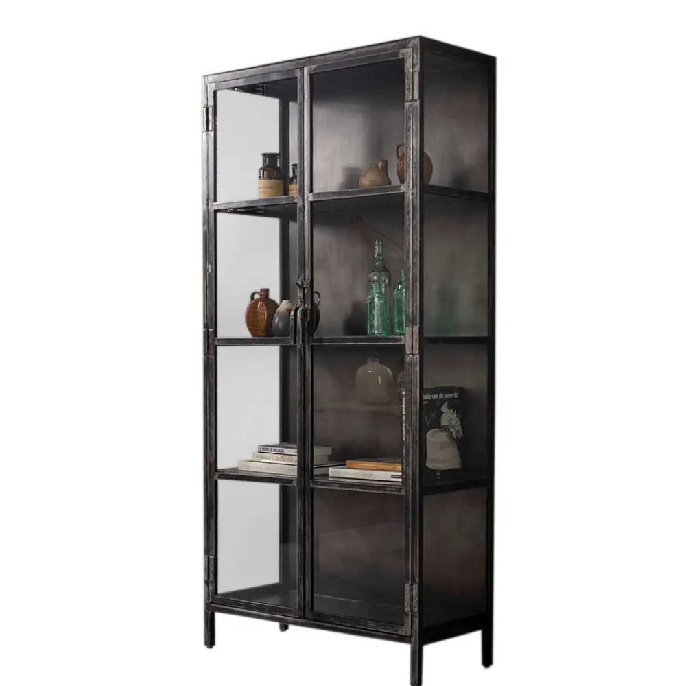 Wohnen Vitrinen<Industrie Design Vitrine mit Doppeltür - Barbarino