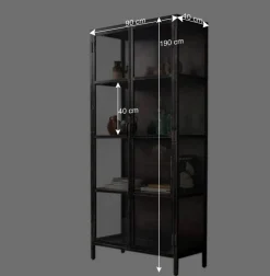 Wohnen Vitrinen<Industrie Design Vitrine mit Doppeltür - Barbarino