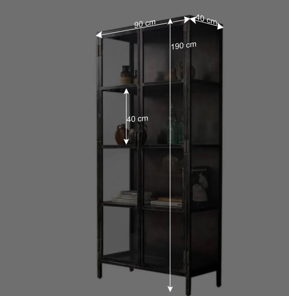Wohnen Vitrinen<Industrie Design Vitrine mit Doppeltür - Barbarino