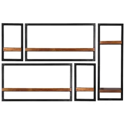 Wohnen Regale<Industrie Look Regale für die Wand - Mendoza (fünfteilig)