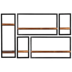 Wohnen Regale<Industrie Look Regale für die Wand - Mendoza (fünfteilig)