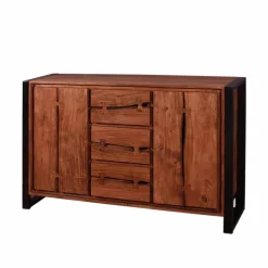 Wohnen Sideboards<Industry Sideboard aus Akazie Cognac Smantana & Metall Schwarz