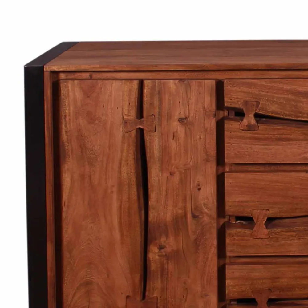 Wohnen Sideboards<Industry Sideboard aus Akazie Cognac Smantana & Metall Schwarz