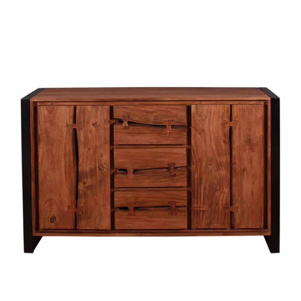 Wohnen Sideboards<Industry Sideboard aus Akazie Cognac Smantana & Metall Schwarz