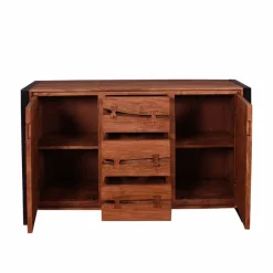 Wohnen Sideboards<Industry Sideboard aus Akazie Cognac Smantana & Metall Schwarz