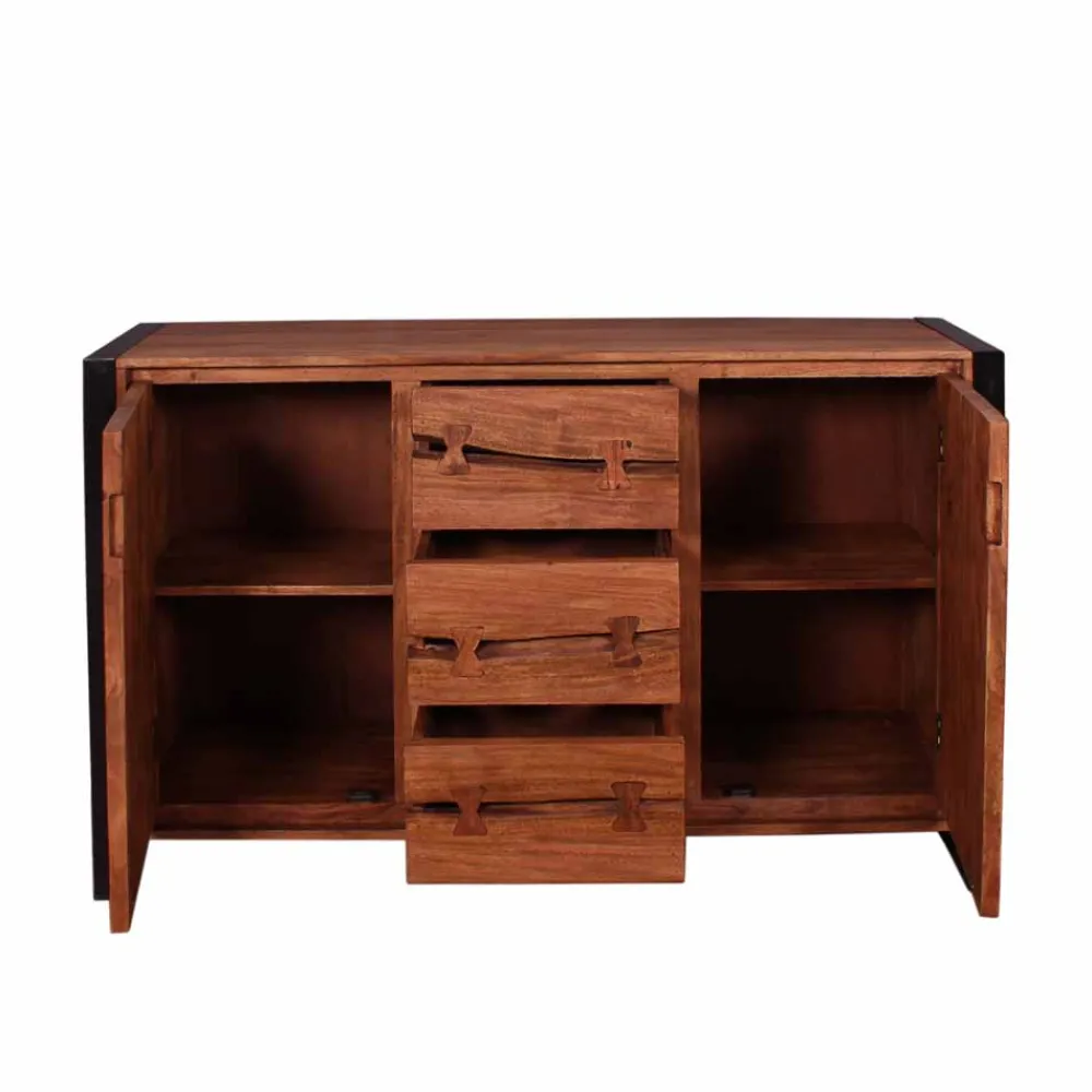 Wohnen Sideboards<Industry Sideboard aus Akazie Cognac Smantana & Metall Schwarz