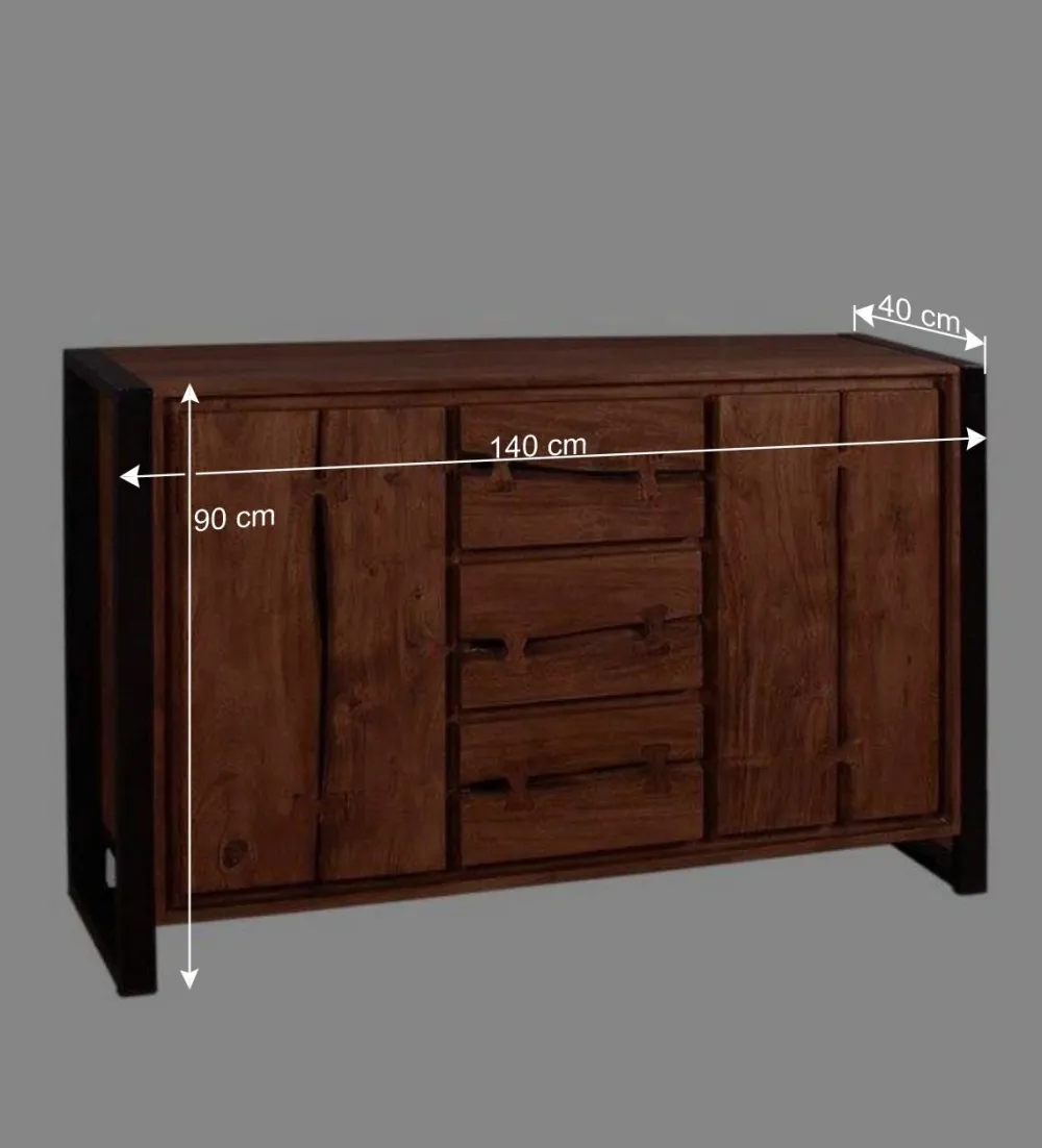 Wohnen Sideboards<Industry Sideboard aus Akazie Cognac Smantana & Metall Schwarz