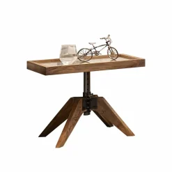 Wohnen Kommoden<Industry Style Nachttisch Budelli aus Wildeiche massiv Glas Metall