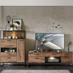 Wohnen Wohnwände<Industry TV Board & Highboard Set - Xindus (zweiteilig)