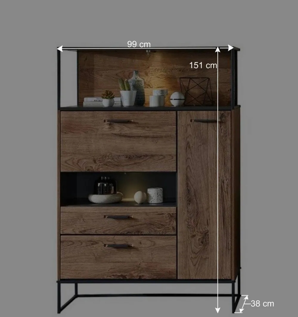 Wohnen Wohnwände<Industry TV Board & Highboard Set - Xindus (zweiteilig)
