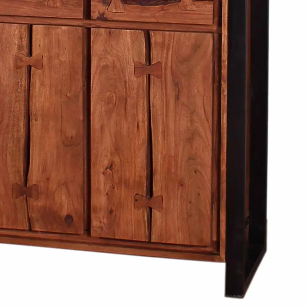 Wohnen Vitrinen|Schränke<Industry Vitrinenschrank Smantana aus Holz Akazie Cognac