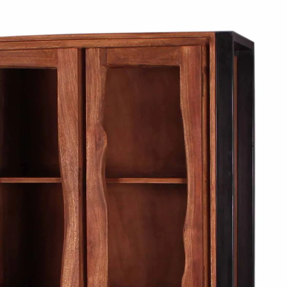 Wohnen Vitrinen|Schränke<Industry Vitrinenschrank Smantana aus Holz Akazie Cognac