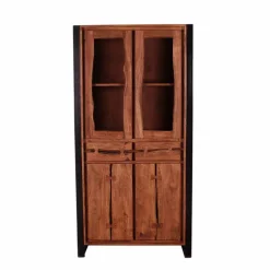 Wohnen Vitrinen|Schränke<Industry Vitrinenschrank Smantana aus Holz Akazie Cognac