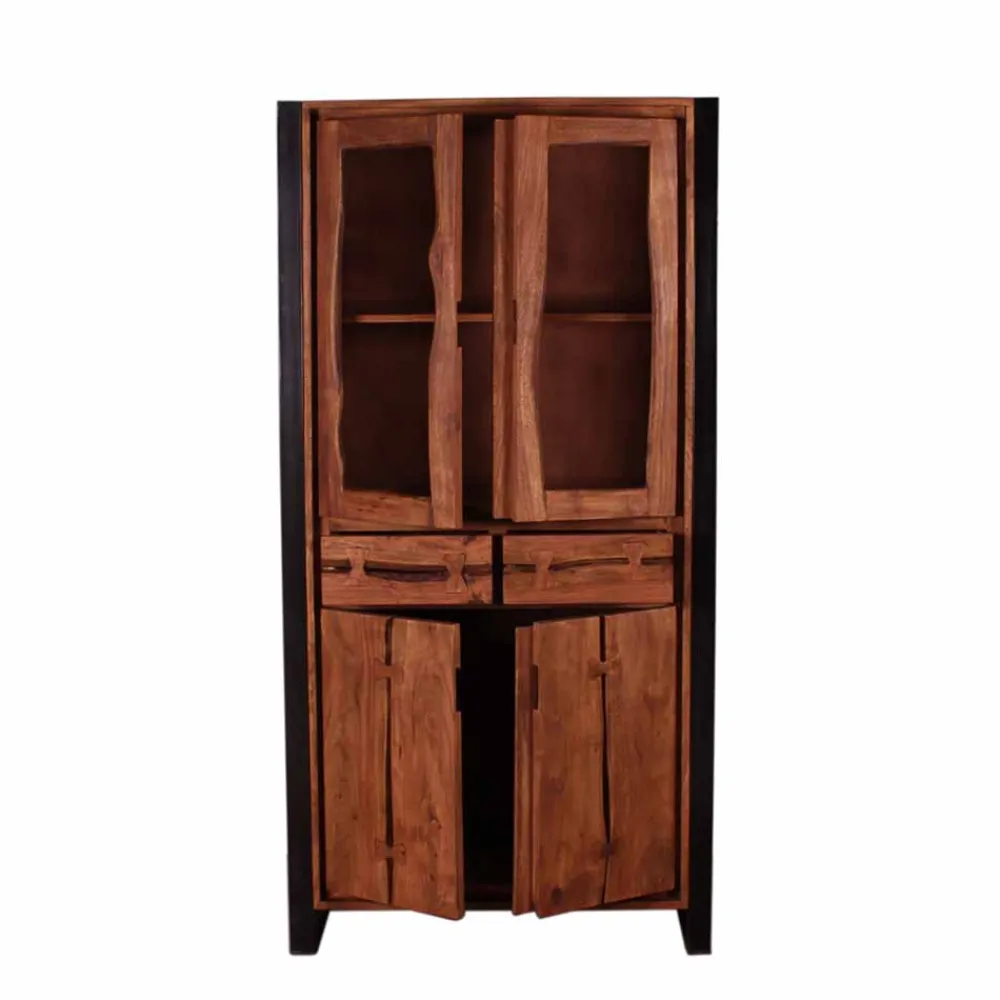 Wohnen Vitrinen|Schränke<Industry Vitrinenschrank Smantana aus Holz Akazie Cognac