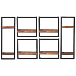 Wohnen Regale<Industry Wandboards aus Altmetall - Mendoza (sechsteilig)