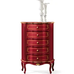Wohnen Kommoden<Italienische Hochkommode in Rot mit Gold - Julya
