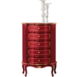 Wohnen Kommoden<Italienische Hochkommode in Rot mit Gold - Julya