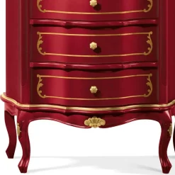 Wohnen Kommoden<Italienische Hochkommode in Rot mit Gold - Julya